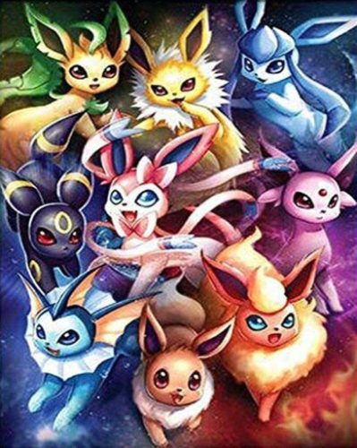 Diamantna slika Pokemon z vezenjem Set
