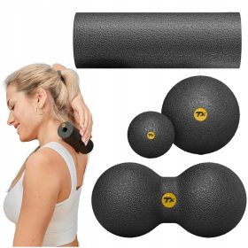   Trex Sport masažni set za valjanje z rollerjem, duoballom, lacrosse žogo in EPP materialom