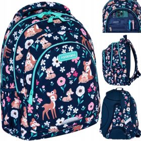   AstraBag Večpredstavni šolski nahrbtnik Baby Deer Shades of Blue 20 l