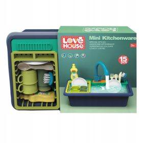 KUHINJSKO KORITO Z VODO I SUŠILNIKOM ZA POSODO ASKATO