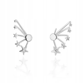    SREBRNI UHANI Ženski pr. 925 Dvodelne ušesne manšete v obliki zvezde