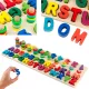 Drevena uganka sorter abeceda in številke Montessori