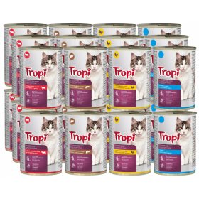   MOKRA HRANA ZA MAČKE - SUPER MEŠANICA OKUSOV Z GOVEDINO, PIŠČANCEM IN RIBO - 24x415G