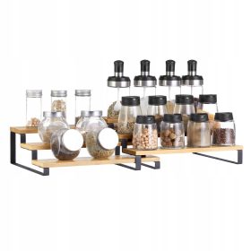 Stojala za začimbe ORGANIZATOR 3-nadstropno bambus SET 2