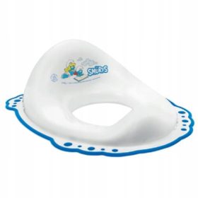 WC prevleka z gumicami proti zdrsu za otroke SMERFY, bela