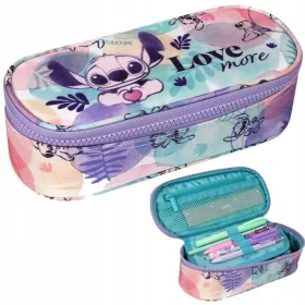   CoolPack Stitch šolska peresnica z oblazinjenim cevastim žepom Pastel 22×10×6 cm