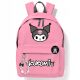 Roza šolski nahrbtnik Kuromi Hello Kitty Fan + Prilepka in obesek za ključe