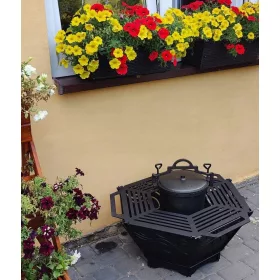    Vrtni kamin, zložljiv, šesterokotnik, masiven PROIZVAJALEC