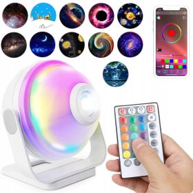   SMART GALAKTIČNI PROJEKTOR ZVEZD RGBW NOČNA LUČKA Z ZVOČNIKOM BT APLIKACIJA DALJINSKI