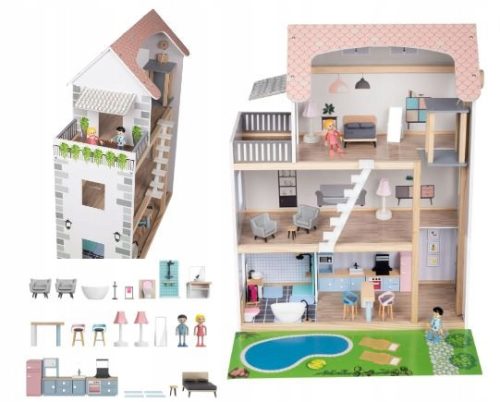 PLAYTIVE Lesena Hiša za Punčke 80 cm