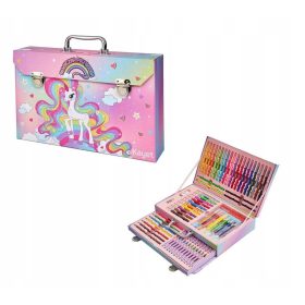   Kreativni umetniški set za otroke 77 kosov v elegantni torbici