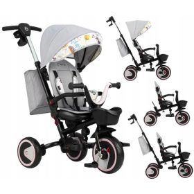   Tricikel 5 v 1 - MoMi INVIDIA NAVY BLUE - 360° VRTLJIVA KOŠARA