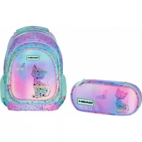   Pleten šolski nahrbtnik Head Kitty Ombre, večbarven, 20 l + peresnica