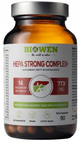 Hepa Strong Complex+ Biowen: Naravna podpora za zdravo jetra, 90 kapsul