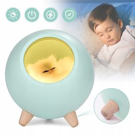 Turkizna nočna lučka s čudovitim mačkom