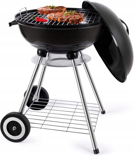  BBQ žar TEXAS KETTLE Vrtni žar za brikete na oglje Polica z zaprtim POKROVOM