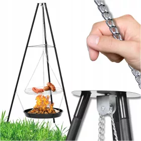    TRIPOD Kamin Velik ŽAR Taborni ogenj Vrtna viseča rešetka 2v1