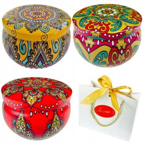   Dišeči komplet 3 sojinih sveč z vonjem vrtnice, sivke in limone + darilna vrečka 