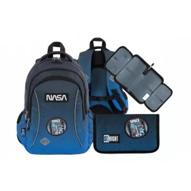   St. Majewski Nahrbtnik 3-komorowy BP26 Space Moon + Piórnik St.Right Space Moon NASA