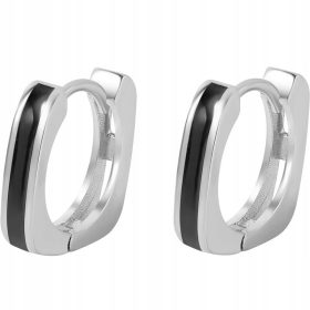   Minimalistični srebrni geometrijski uhani za moške iz srebra S925