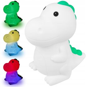 Dinozaver LED nočna lučka za otroke mehka RGB USB silikon