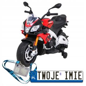   Aprilia Tuono V4 Električno otroško motorno kolo Rdeče + MP3 predvajalnik + Pomožna kolesa za enostaven začetek