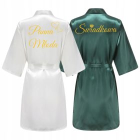 Elegantni komplet 2 kopalnih plaščev za nevesto in pričo