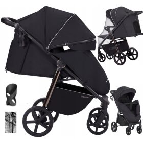   Carrello Bravo Plus 2024 Voziček z velikimi kolesi CRL-5515 Jet Black + odprt pokrov