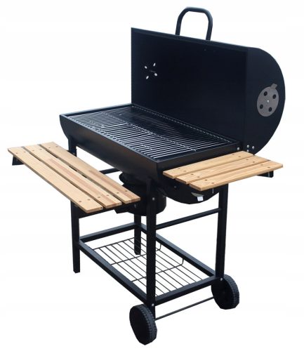  VELIK VRTNI ŽAR BBQ na oglje 3 REŠETKE S POKROVOM