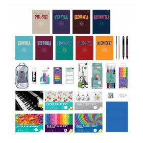   Velika šolska torba Interdruk, komplet šolskih potrebščin - razredi 4.-8.