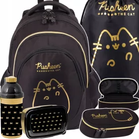   olski nahrbtnik Pusheen z več predelki St. Majewski črna/zlata