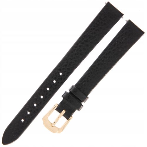 Pas za uro HIRSCH Texas - 12 mm - ČRNO - Eleganten usnjen pas za uro