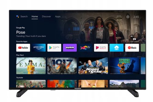 Telefunken 43QAG9030 43-palčni 4K UHD QLED TV, črn