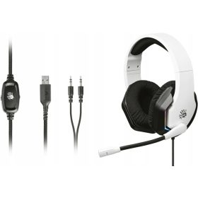   Ušesne slušalke A4Tech Bloody G260p Biale 2m kabel RGB LED mikrofon