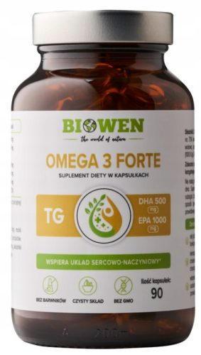 Biowen Omega 3 Forte 1000 mg EPA, 500 mg DHA 90 kapsul - Za boljše zdravje srca