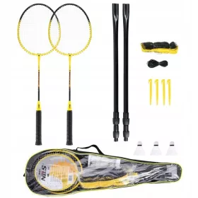   NILS Badminton Set Premium: 2 Loparja + Mreža + Prevleka + 3 Lotki