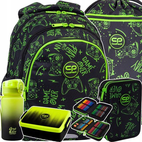 Večnamenski šolski nahrbtnik CoolPack Jerry Game Night, črna, 21 l