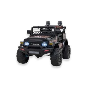   Akumulatorsko vozilo Toyota FJ Cruiser črn daljinski upravljalnik 4x4 Drive Audio LED EVA