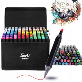   ALKOHOL MARKERJI SET 80 KOS DVOSTRANSKI MARKERJI, TRIPSI, PISALA + VREČKA