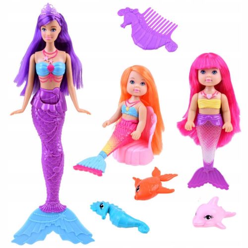 arobni komplet lutk Anlily Sirena s pisanimi ribami ZA3921