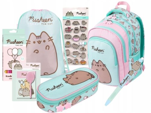 olski komplet Pusheen The Cat, nahrbtnik, torbica za svinčnike, dodatki