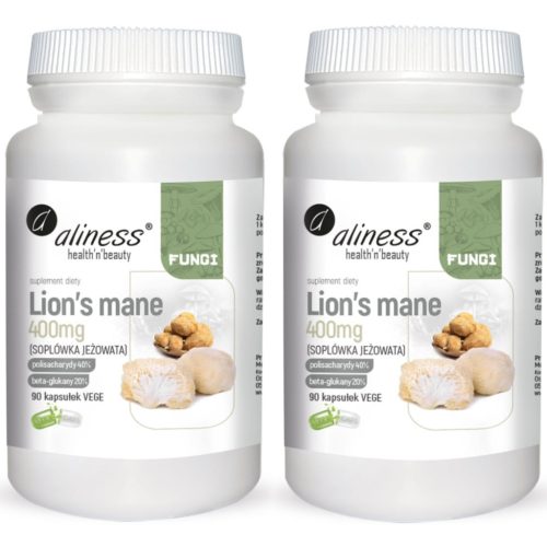 Aliness LION'S MANE 400 mg - prehransko dopolnilo za spomin in koncentracijo, 90 kapsul