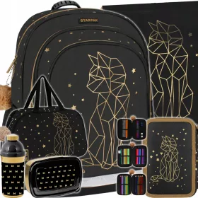 olski nahrbtnik Zlati Maček s kompletom dodatkov za deklice