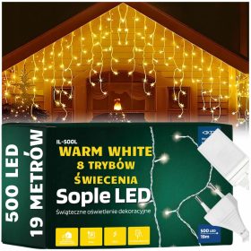 Svetlobna zavesa LED 500 lučk za božično okrasitev doma