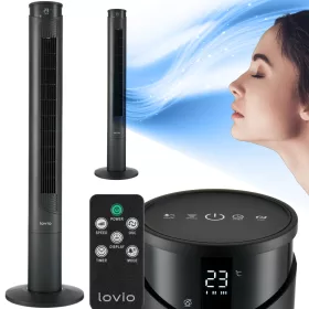 Stebrni ventilator LOVIO AirWave, črn