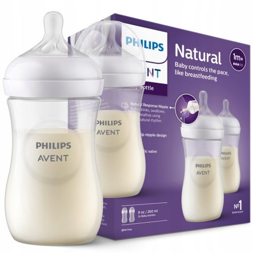 AVENT Natural Response set stekleničk 260 ml, 2 kosa