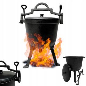 5L litoželezni lovski kotel za žar za taborni ogenj