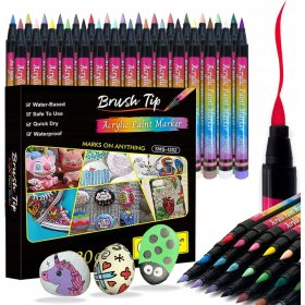   Akrylne barvice za risanje na steklu in kamnu - 30 kosni set markerjev