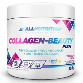   Allnutrition Collagen-Beauty Fish z okusom jagode: Podpira zdravje kože, las in nohtov