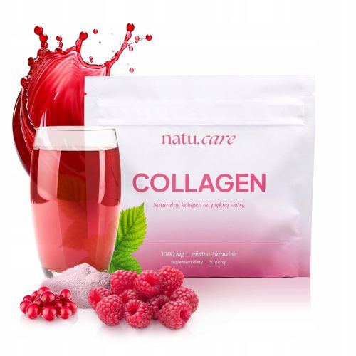 Kolagen morski Natu.Care 3000 mg z okusom maline in brusnice – Za zdravo kožo in sklepe
